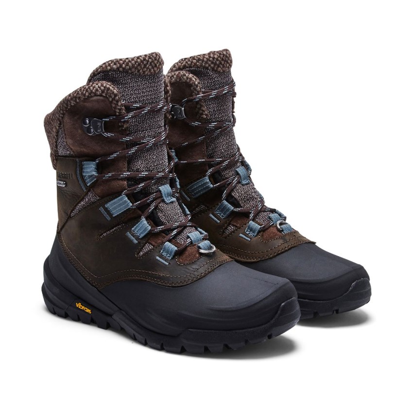 Chaussures Randonnée Merrell Thermo Aurora 2 Mid Shell Waterproof Marron Foncé Femme | J.F.QVSQ